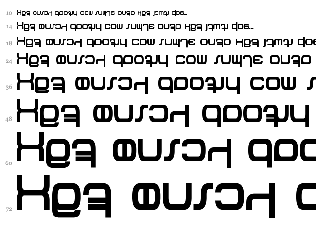 Betazed font waterfall
